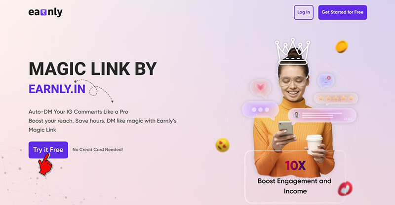 Earnly.in Magic Link Banner