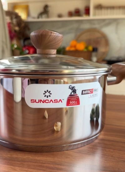 Suncasa Impact Pro Stainless Steel Casserole with Glass Lid